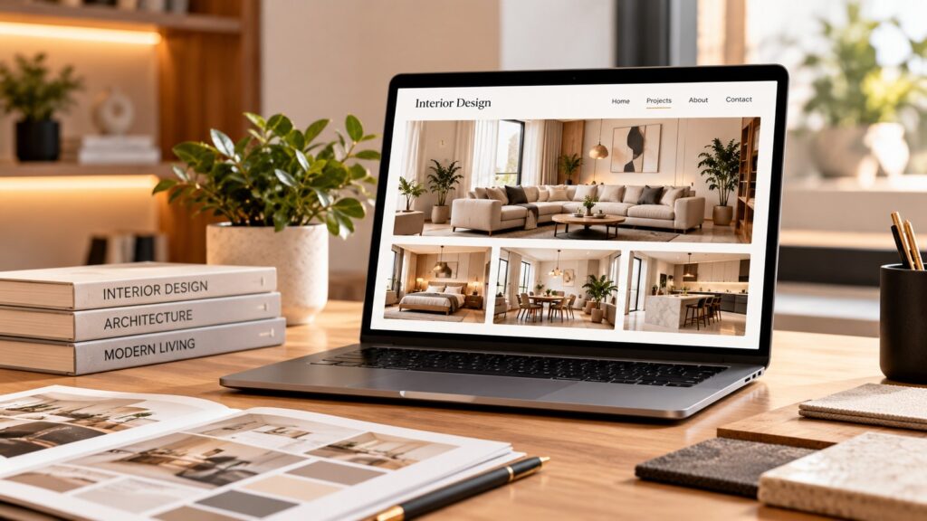 Interior design portfolio showcased online